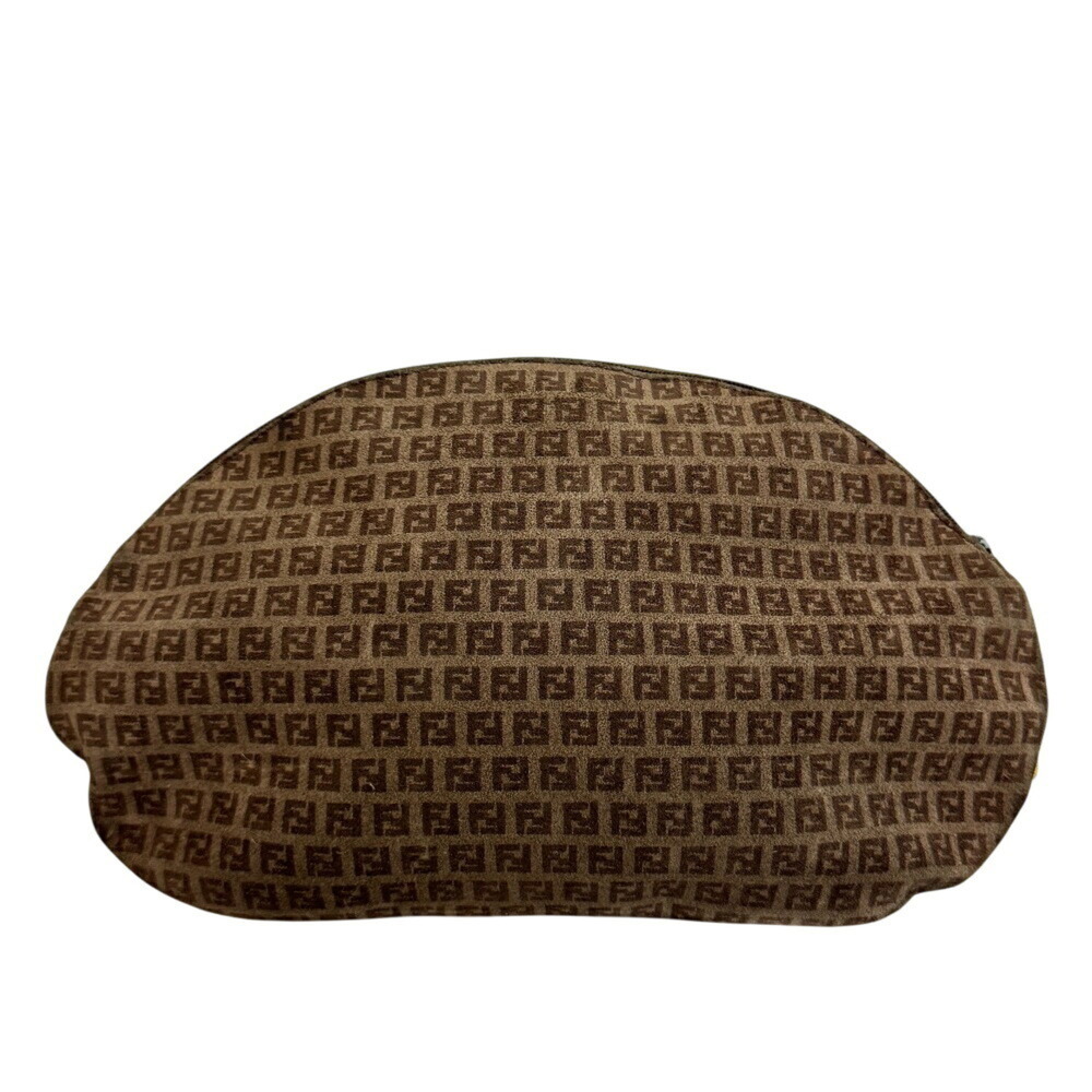 FENDI Zucca Clutch Bag, Second Zucchino Pouch, Brown